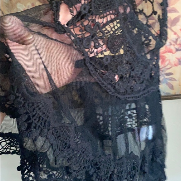 ASOS SPIRITUAL HIPPIE STRETCH BOHO OVERSIZED TOP SHEER LACE TANK TOP M 8 10 - Picture 7 of 17